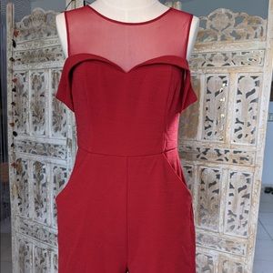 BCBG red off the shoulder romper NWT